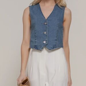 ShopEvelynne Blue Denim Vest